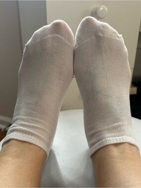 Women’s White Low-Cut Socks Well Worn